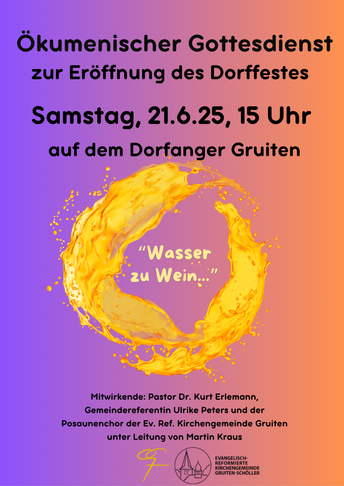 ökumenischer Gottedienst zur Eröffnung des Dorffestes