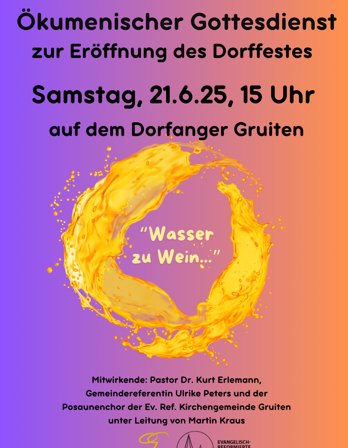 ökumenischer Gottedienst zur Eröffnung des Dorffestes