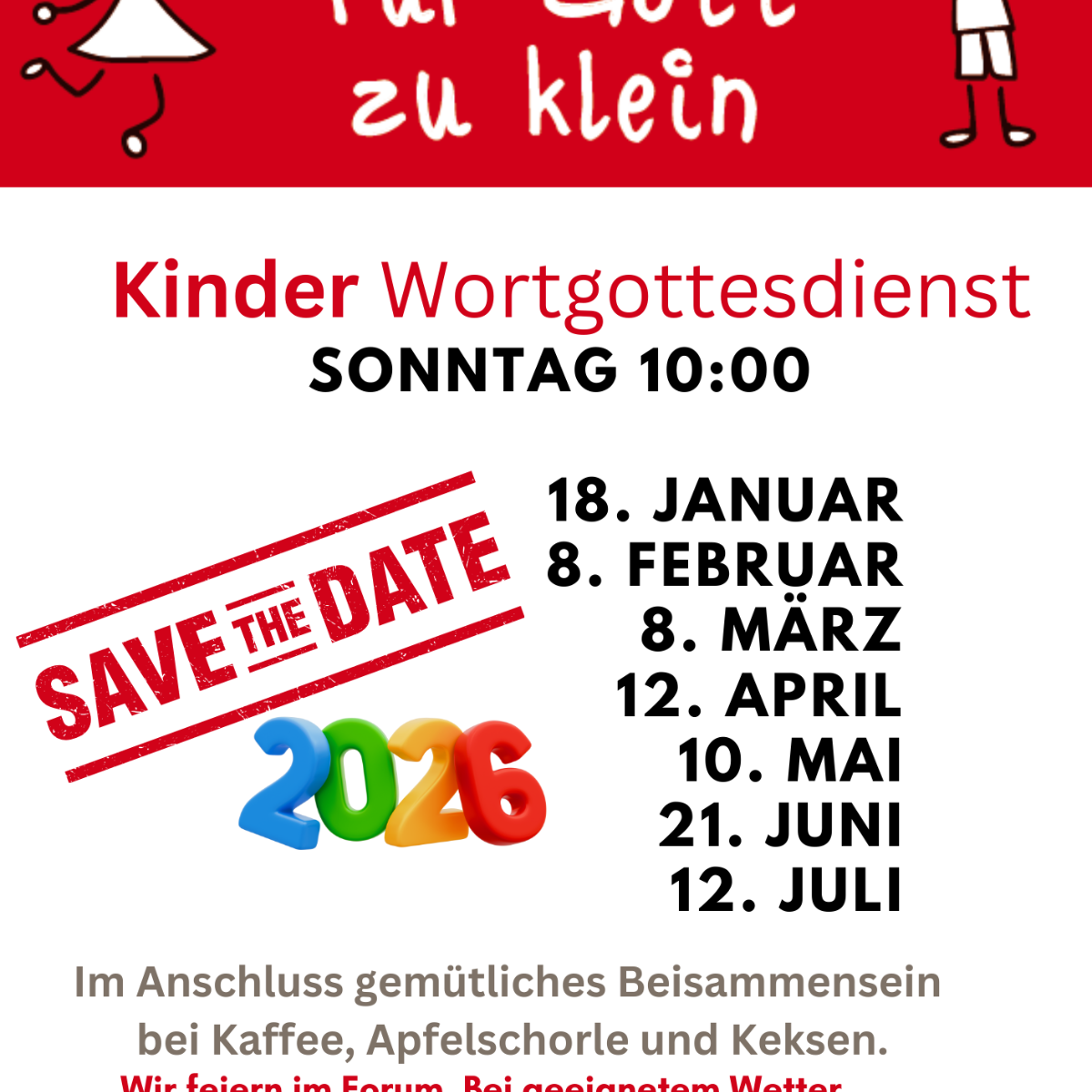 Kindergottesdiente 2026 - Save the Date