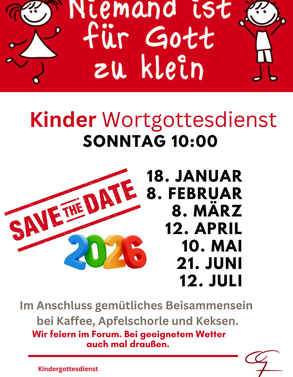 Kindergottesdiente 2026 - Save the Date
