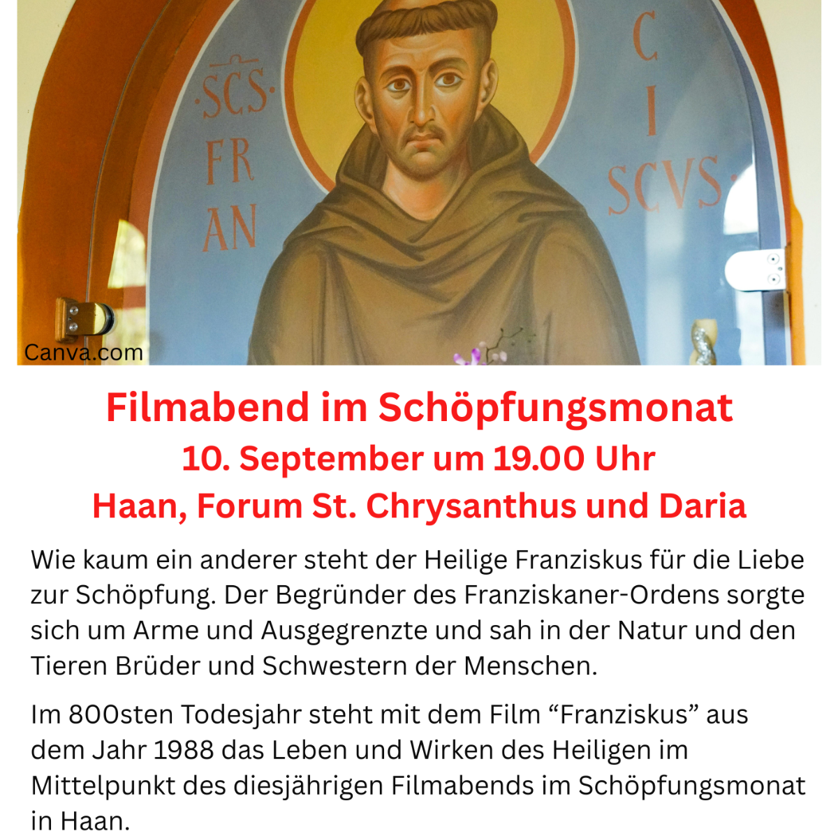 Schöpfungsmonat September - Filmabend im Forum