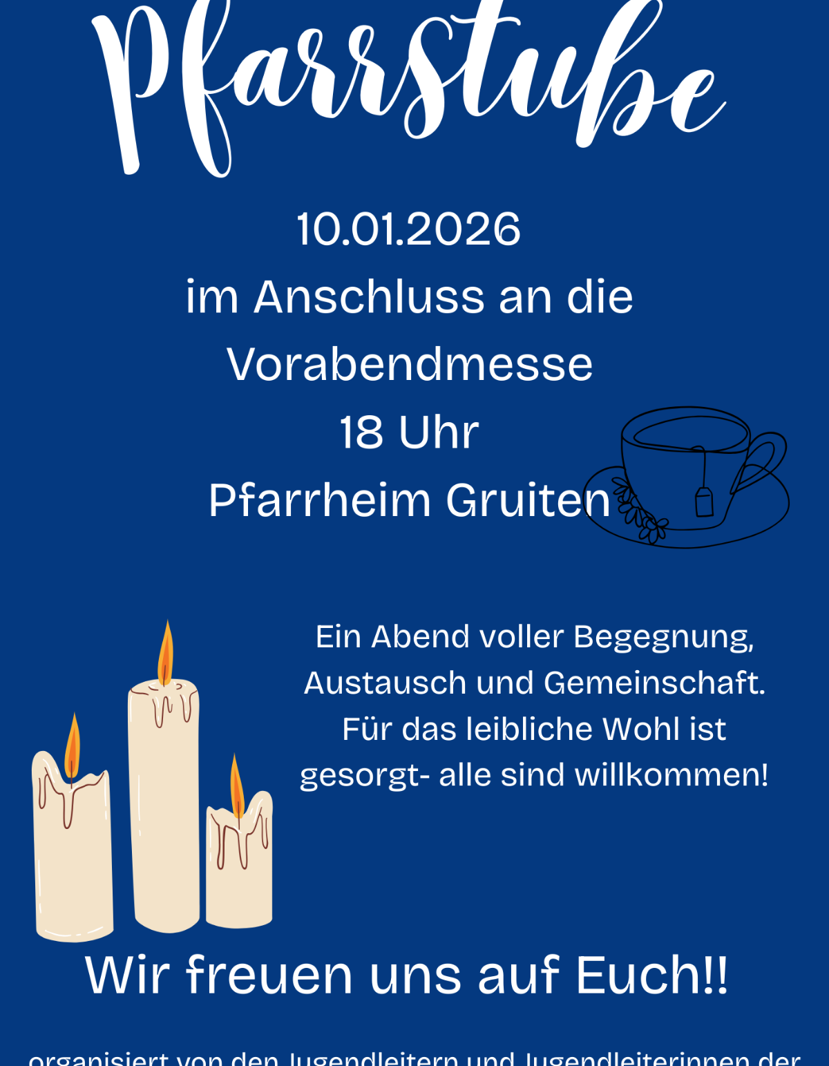 Pfarrstube im Pfarrheim Gruiten nach Vorabendmesse