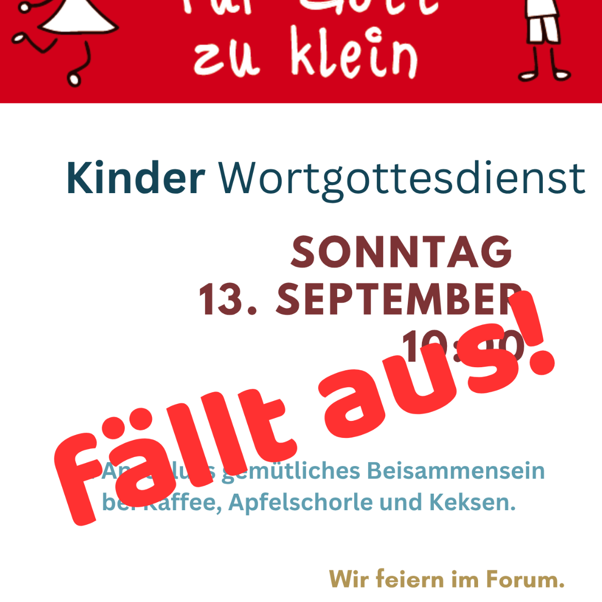 KiGoDi im September fällt aus