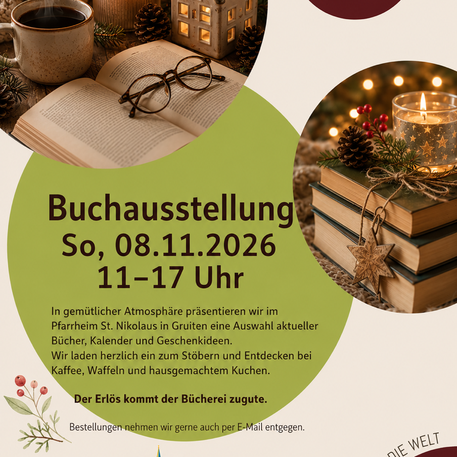 Buchausstellung am 8. November im Pfarrheim Gruiten