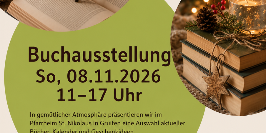 Buchausstellung Buchausstellung am 8. November im Pfarrheim Gruiten