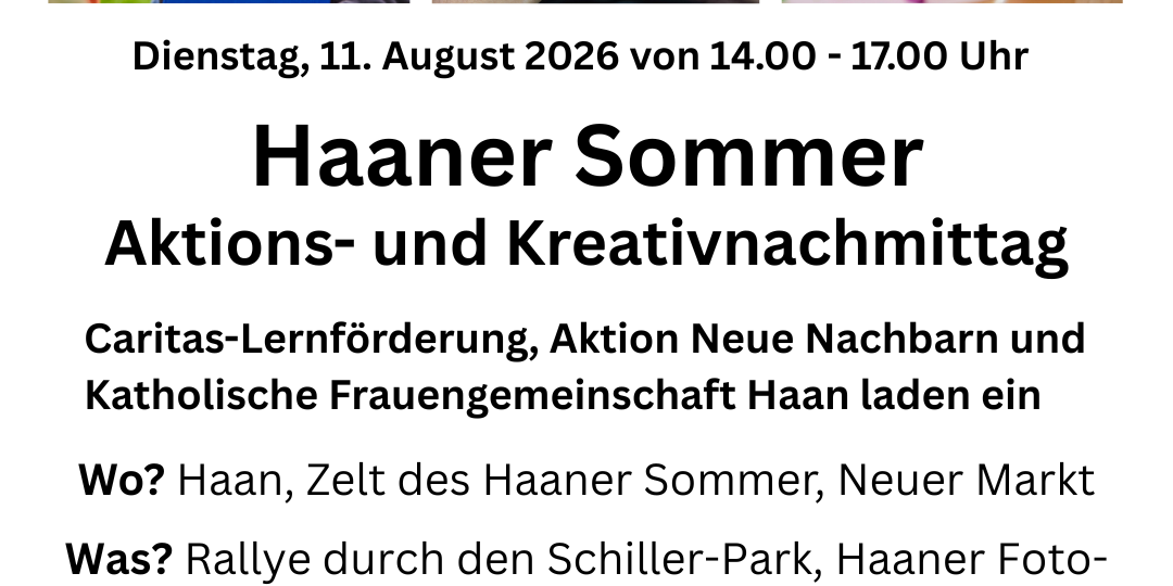 Aktionsnachmittag Haaner Sommer