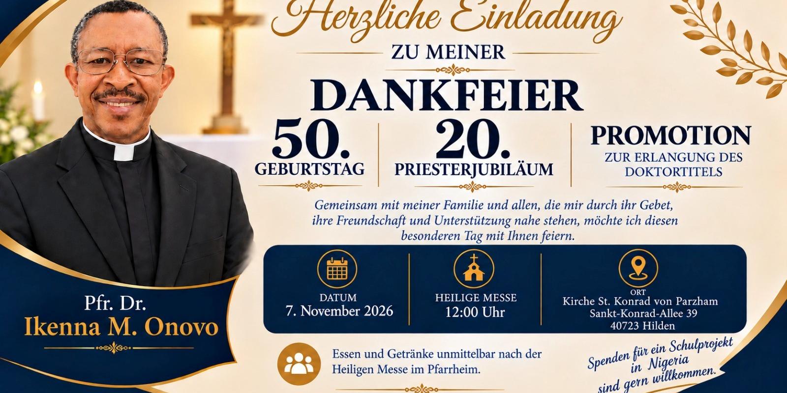 Dankfeier Dankfeier Pfr. Dr. Ikenna Onovo