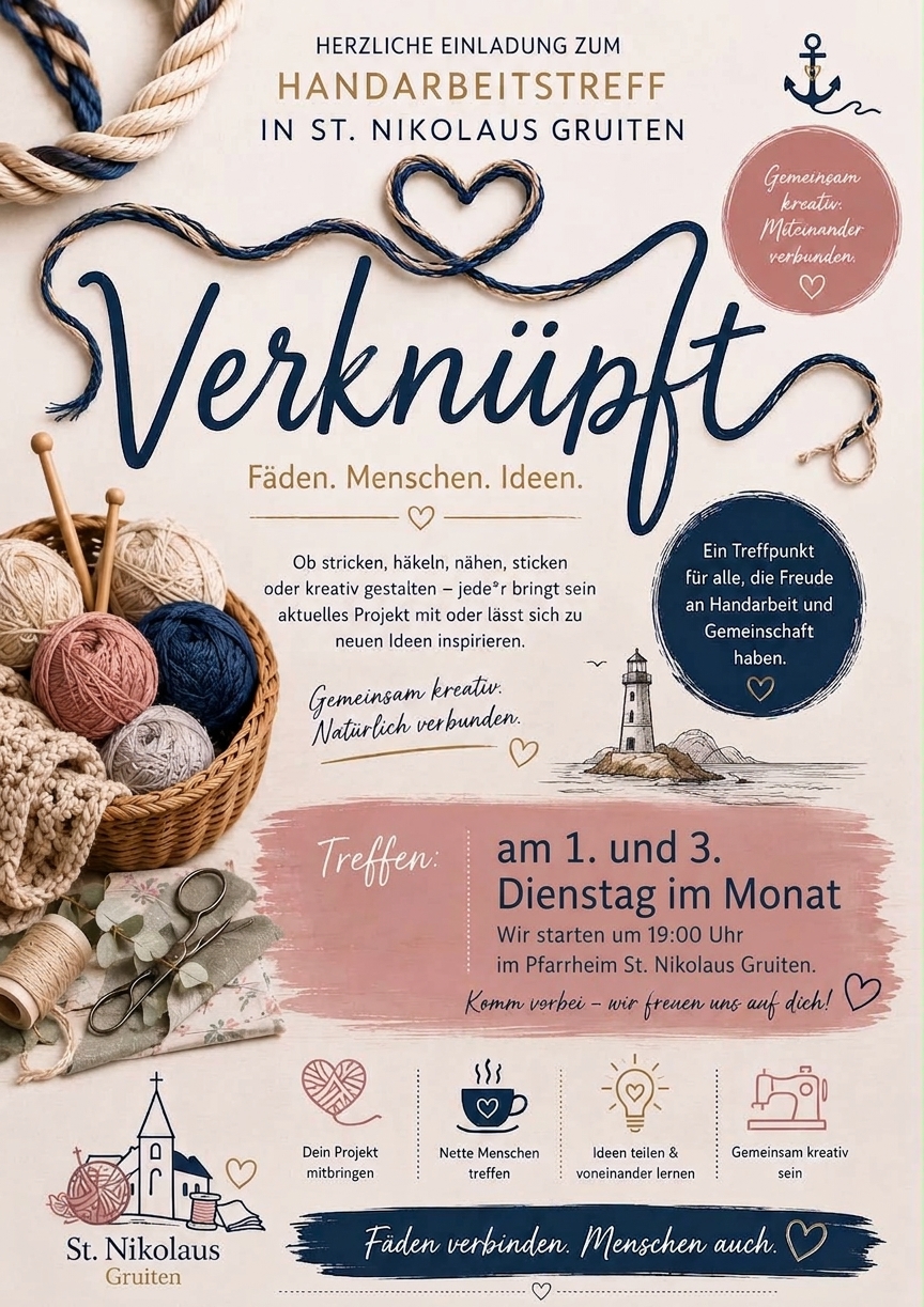 Verknüpft – der Handarbeitstreff in St. Nikolaus, Gruiten