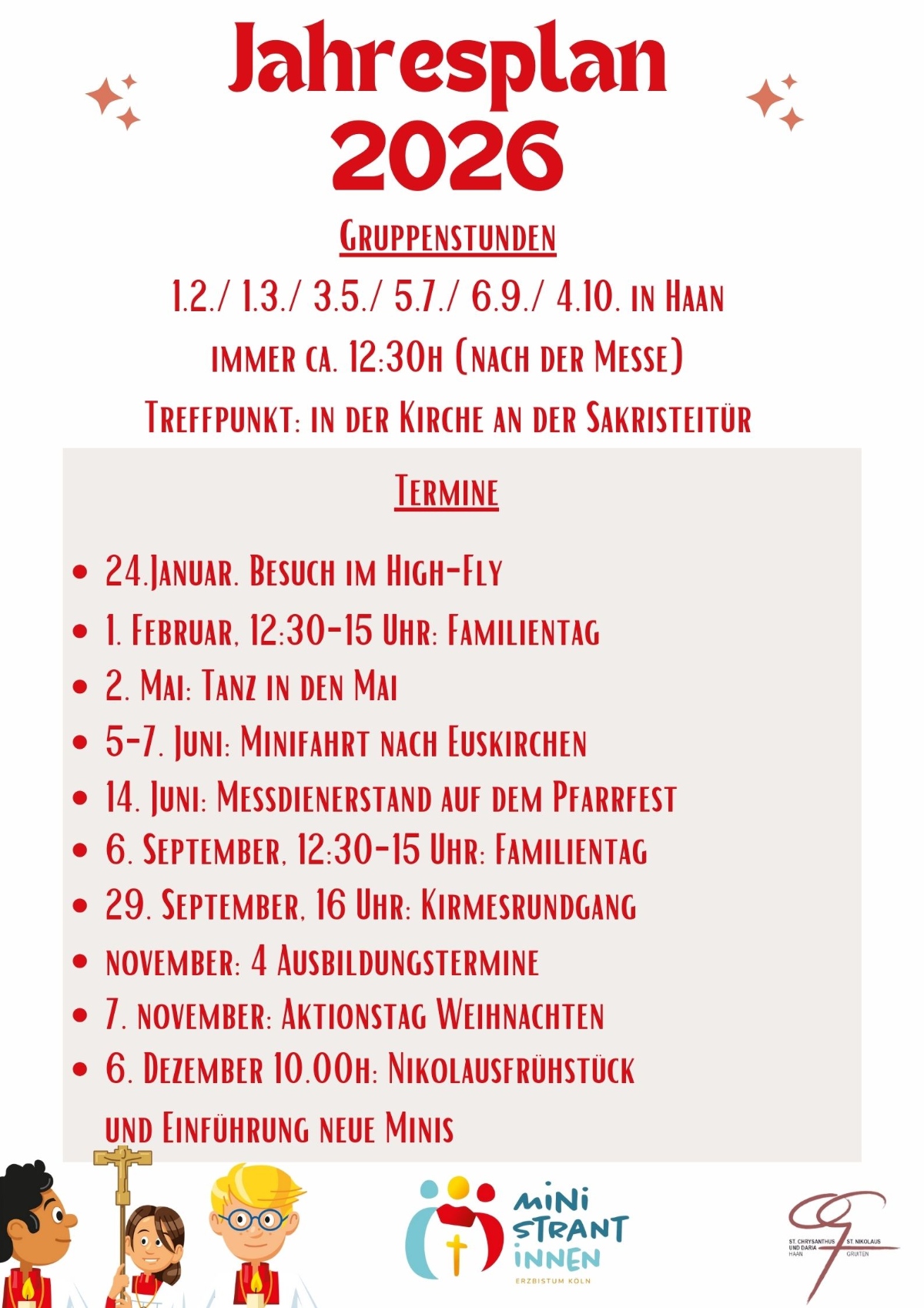 Jahresplan Minis 2026