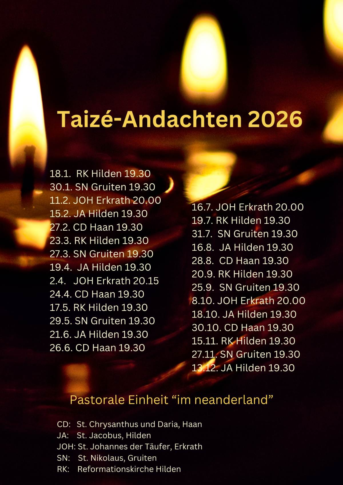 Taizé-Andachten 2026