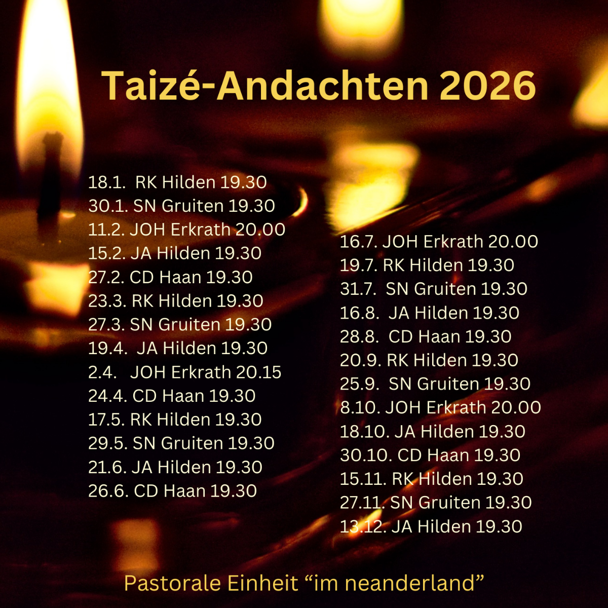 Taizé-Andachten 2026