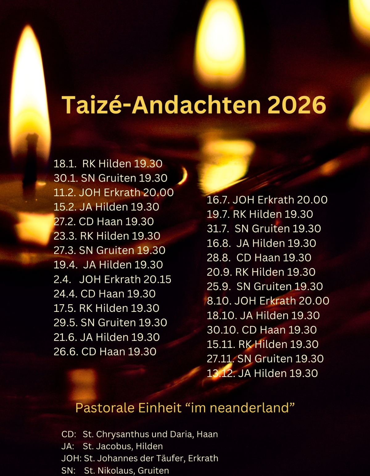 Taizé-Andachten 2026