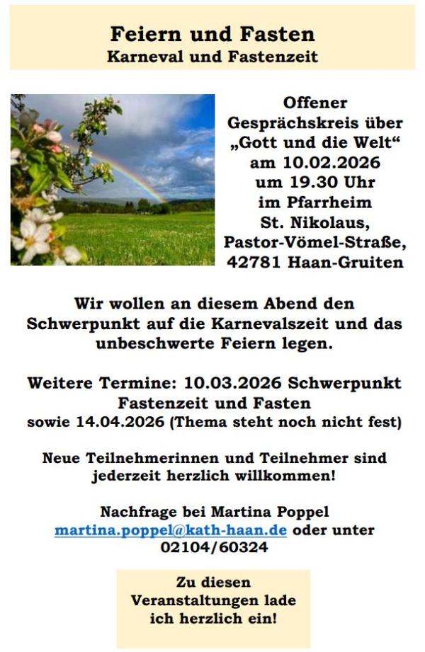 Offener Gesprächskreis zu Gott und die Welt